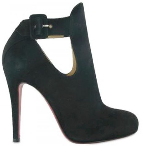 Christian Louboutin 100 Mm Demina Suede Low Boots in Black - Lyst