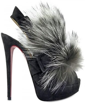 Christian Louboutin 150 Mm Splash Fur Fox Sandals - Lyst