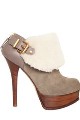Fendi 150mm Suede and Shearling Low Boots
