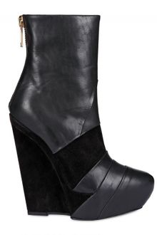 Gareth Pugh 140mm Suede & Calfskin Low Boot Wedges - Lyst