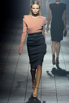 Lanvin Spring 2012 Pink Long Sleeve Top With Shoulder Pads - Lyst