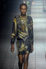 Lanvin Spring 2012 Chiffon Long Sleeve Mini Dress