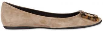 Roger Vivier Suede Belle De Nuit Ballerina Flats - Lyst