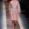 Valentino Spring 2012 Leather Dress With Sheer Sleeves And Skinny Belt in Pink - Lyst