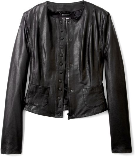 D&g Black Leather Panelled Jacket in Black - Lyst