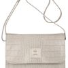 Dkny Crocodileeffect Leather Shoulder Bag in Beige (gray)