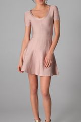 Hervé Léger A Line Scoop Neck Dress