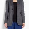 Joseph Laurent Tweed Leather Elbow Patch Jacket in Gray (black) - Lyst