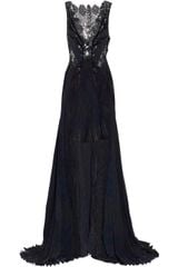 Julien Macdonald Jacobite Tartan-print Silk-chiffon Gown