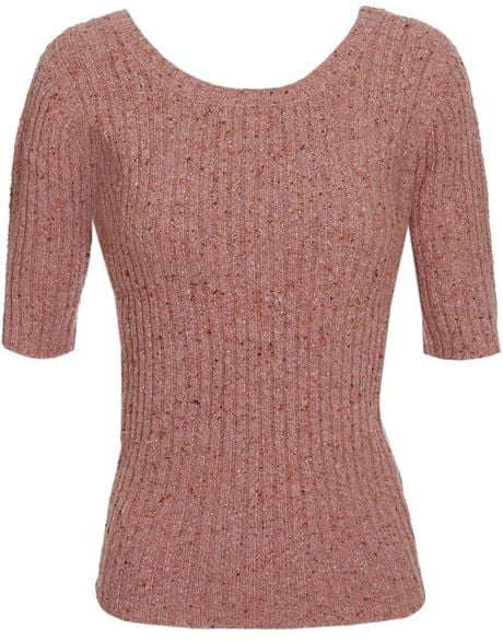 Opening Ceremony Virgin Woolblend Knit Sweater with Scoop Back in Pink - Lyst