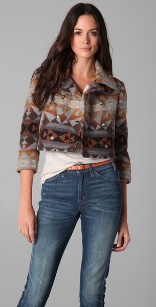 Pendleton For Opening Ceremony Cropped Pea Coat - Lyst