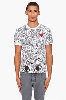 Play Comme Des Garçons Cotton Jersey Print T-shirt - Lyst
