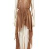 Topshop High Low Maxi Dress By Love** in Gold - Lyst