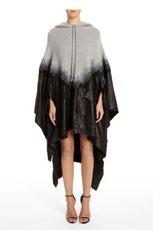 Alexander Wang Hooded Wool & Leather Needle Punch Poncho - Lyst