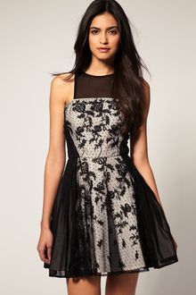 ASOS Collection Asos Skater Dress with Lace Panel - Lyst