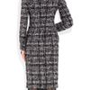 Alexander Mcqueen Bouclétweed Coat in Black - Lyst