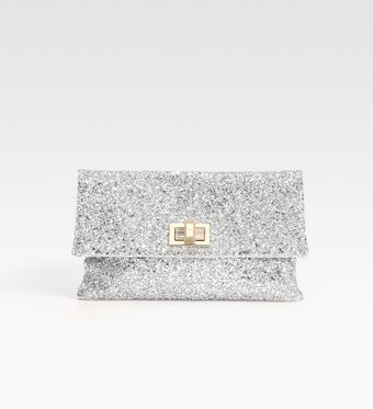  Valorie Glitter Fabric Clutch 