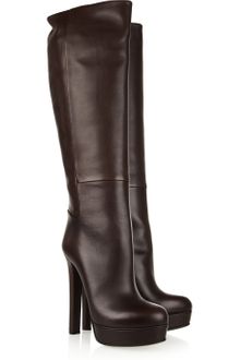 Gucci Leather Knee Boots - Lyst
