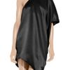 Halston Heritage Hammered Silksatin Oneshoulder Dress in Black - Lyst