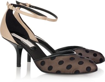  Polka-dot Satin Kitten Heels 