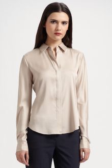 Theory Silk Shirt - Lyst