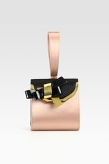 Vionnet Patent Leather Bow and Satin Pochette