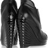 Yves Saint Laurent Leather and Patentleather Wedge Ankle Boots in Black - Lyst
