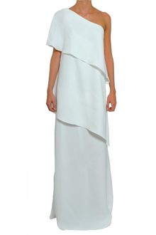 Azzaro Long Silk Shoulder Frill Dress - Lyst