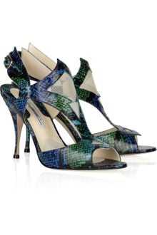 Brian Atwood Vixen Snakeskin Sandal - Lyst