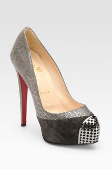 Christian Louboutin Mixed Media Platform Pumps - Lyst