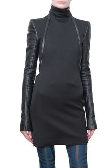 Gareth Pugh Zip Detail Dress with Leather Sleeves - Lyst