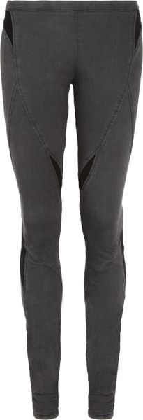 Helmut Lang Paneled Stretchdenim Leggings in Gray - Lyst