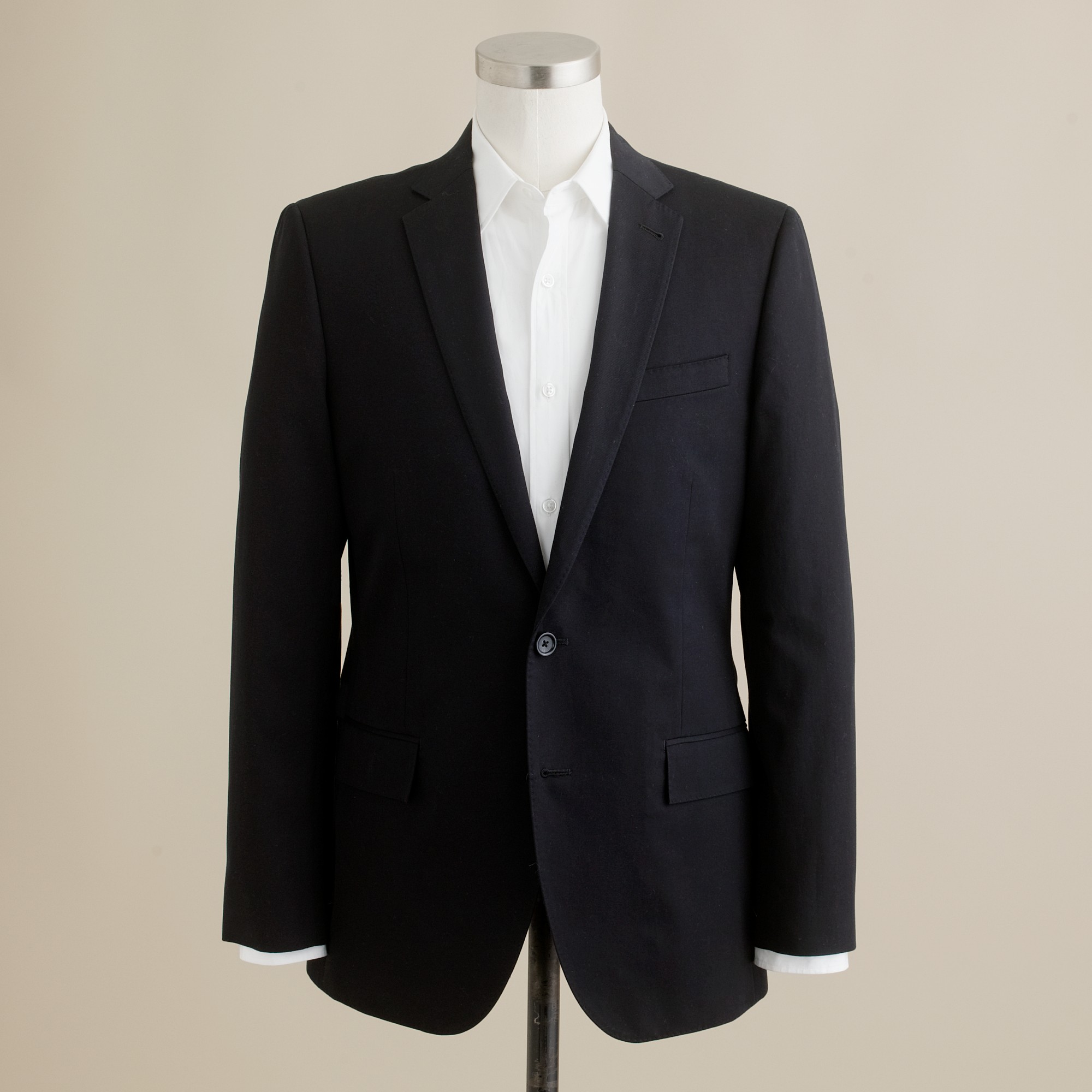 J Crew Ludlow Two Button Suit Jacket With Double Vented Back In Italian Chino In Black For Men