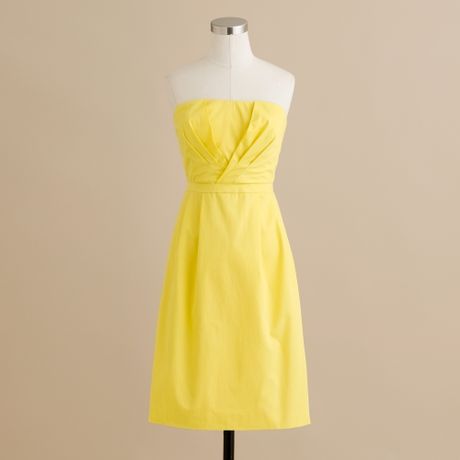 crew Mollie Dress in Cotton Taffeta in Yellow (bright lemon)