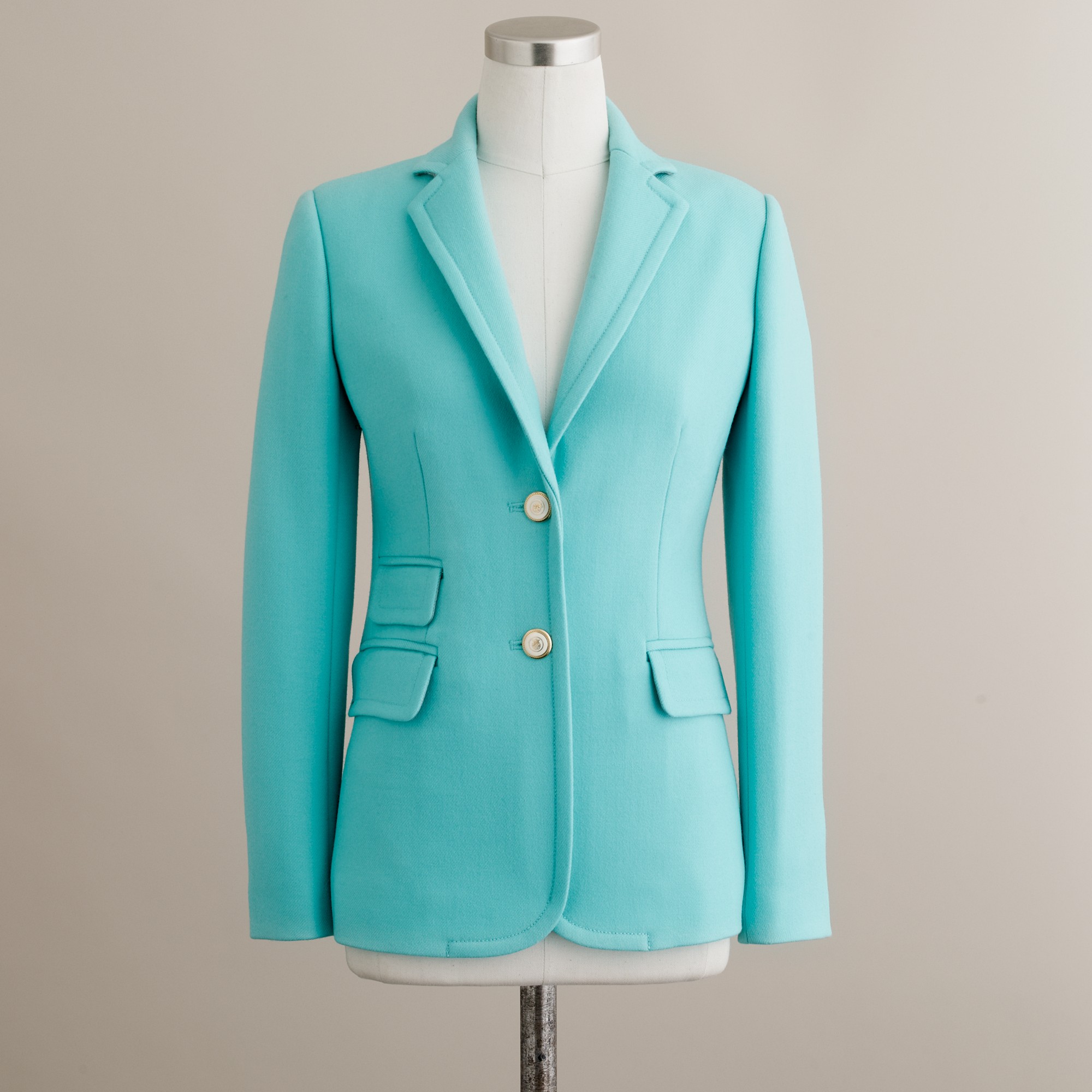 J.crew Hacking Jacket in Doubleserge Wool in Blue (bright turquoise) Lyst