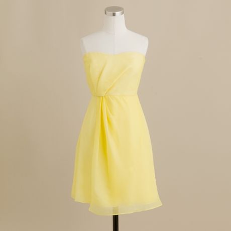 J.crew Leona Dress in Silk Chiffon in Yellow (frosted citrus) - Lyst