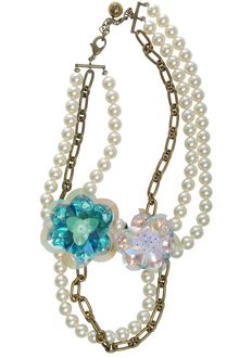 Lanvin Necklace with Pearls and Flowers - Lyst