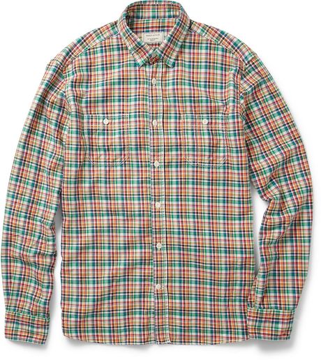 Kitsuné Plaid Flannel Shirt in Multicolor for Men (green) - Lyst