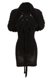 Mark Fast Stretch Merino-alpaca Knit Dress with Shearling - Lyst