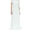 Valentino Long Dress with Belt and Lateral Frill Details in White - Lyst