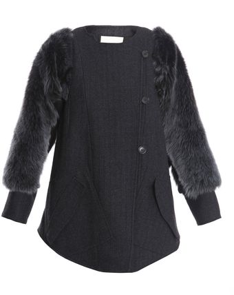 Vanessa Bruno Collarless Knit and Wool Jacket - Lyst