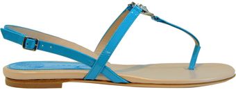 Versace Logo Patent Leather Thong Sandal - Lyst