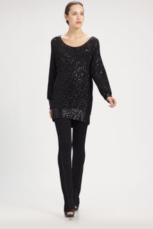 Donna Karan New York Sequined Cashmere Tunic - Lyst