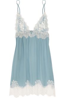 Jenny Packham Chantilly Lace and Silk-chiffon Chemise - Lyst