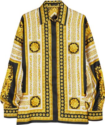Versace Venetian Print Silk Shirt - Lyst