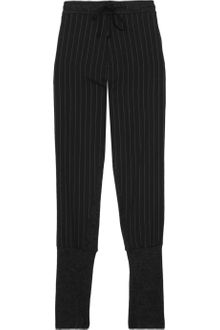 Y's Yohji Yamamoto Pinstripe-paneled Wool-blend Pants - Lyst