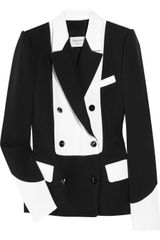 Yves Saint Laurent Two-tone Wool-blend Crepe Tuxedo Jacket