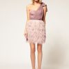 Asos Collection Asos Petite Exclusive Asymmetric Feather Bandeau Dress in Purple (nude) - Lyst