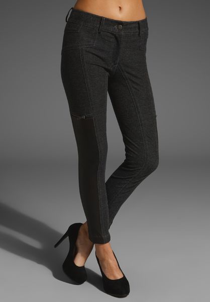 Cut25 Leather Trimmed Legging in Black (jet) - Lyst