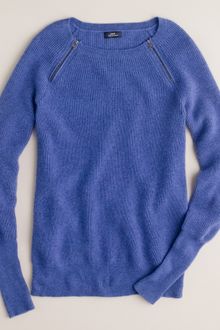 J.Crew Waffled Cashmere Zip Sweater - Lyst
